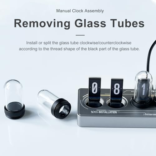 JoFomp Nixie Tube Clock Kit, IPS Color Screen Desk Digital Clock, Glow Tube Nixie Clocks with Web Control/WiFi Accurate Timing/Custom Dial/6 Digital Alarm/12 Pictures/Ambient Light Regulate - Image 5