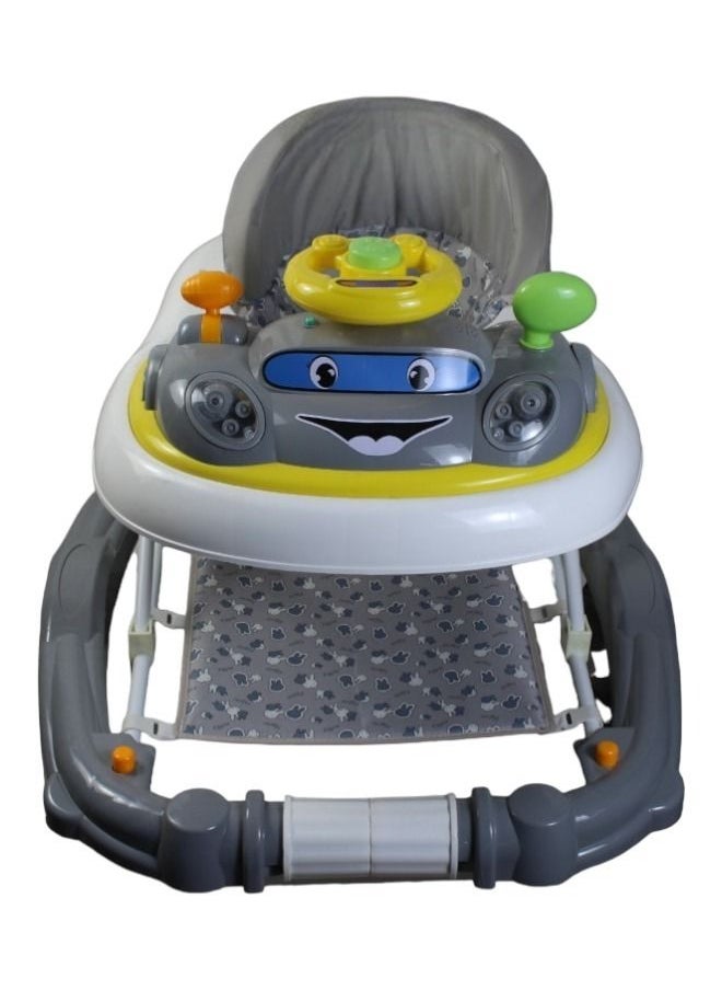 Rally - Foldable Soft Cushioned Seat 2 In 1 Baby Walker Rocker  Grey - Image 1
