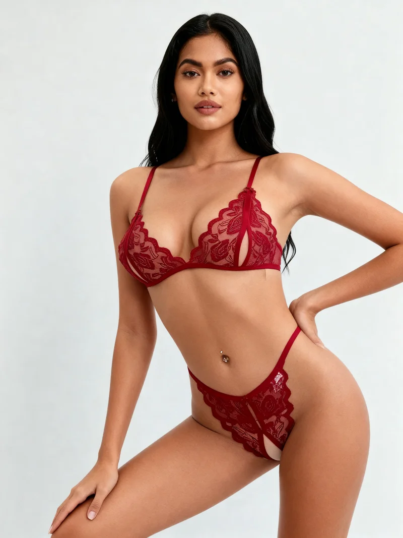 Laceandme Sexy Lace Lingerie Set for Women – Designer Bra & Matching Panty | Romantic Intimates Wear