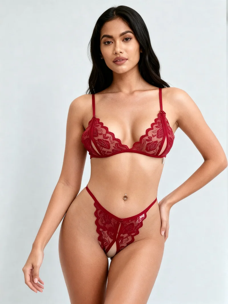 Laceandme Sexy Lace Lingerie Set for Women – Designer Bra & Matching Panty | Romantic Intimates Wear