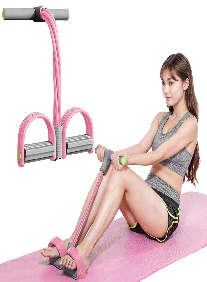 Marsrut 6 Tube Pedal Resistance Band with Handle for Women, Foot Ankle Puller Fitness Bands for Waist, Arm, Tummy, Leg Slimming, Strength Training, Home & Gym, Manual Tension Rope Training Exercise Equipment - Image 1