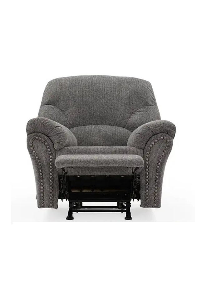 ROYALOAK Royaloak Boston American Single Seater Fabric Recliner With Rocker | Tufting Design | Pillow Top Armrest | Black Nickel-tone Nail Head Trim | One Pull Reclining Motion | Gentle Rocking Motion - Image 5