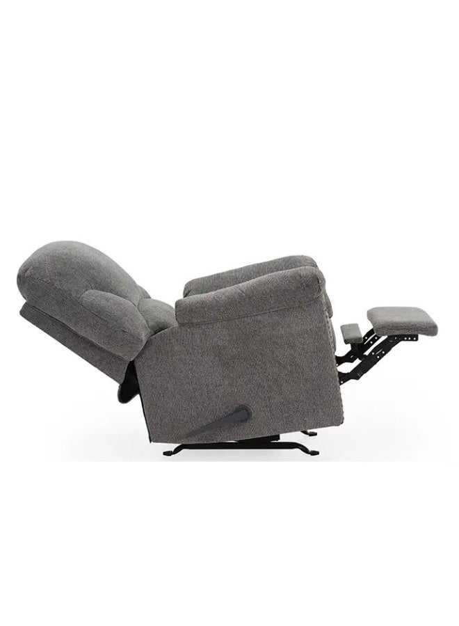 ROYALOAK Royaloak Boston American Single Seater Fabric Recliner With Rocker | Tufting Design | Pillow Top Armrest | Black Nickel-tone Nail Head Trim | One Pull Reclining Motion | Gentle Rocking Motion - Image 4