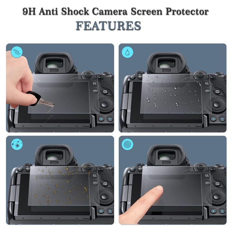 FCS DSLR Camera Screen Protector for Canon EOS 200D, 3 Pcs | Crystal Clear Protection with 9H Hardness Armor - Image 5