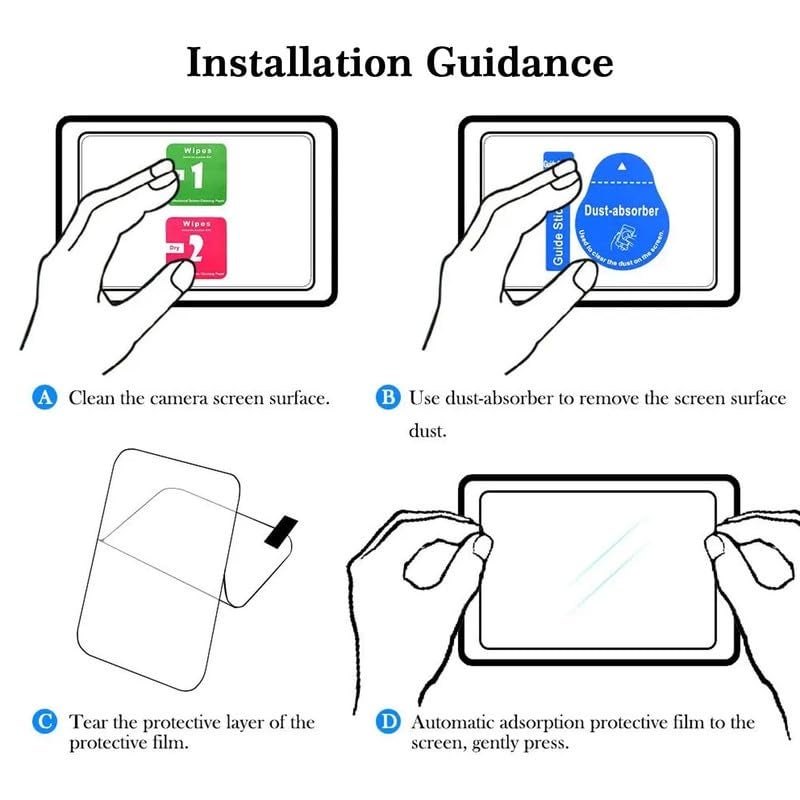 FCS DSLR Camera Screen Protector for Canon EOS 200D, 3 Pcs | Crystal Clear Protection with 9H Hardness Armor - Image 3