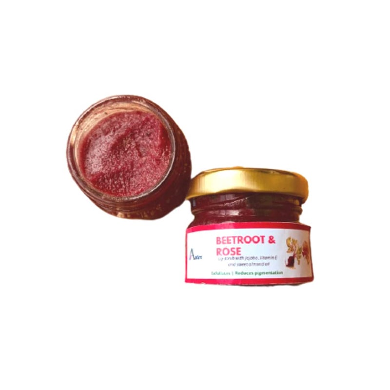 Aster lip scrub Beetroot and rose lightening Lip Scrub Lip Sugar scrub Lighten lip exfoliate lips 20 GMS Lip scrub natural sugar scrub No Parabens and sulphate - Image 1