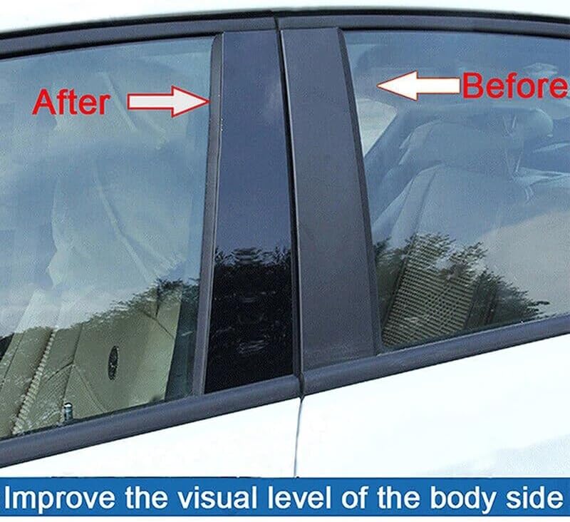 Vuzmode Car Door Window Pillar Posts Molding Cover Trim - Image 5
