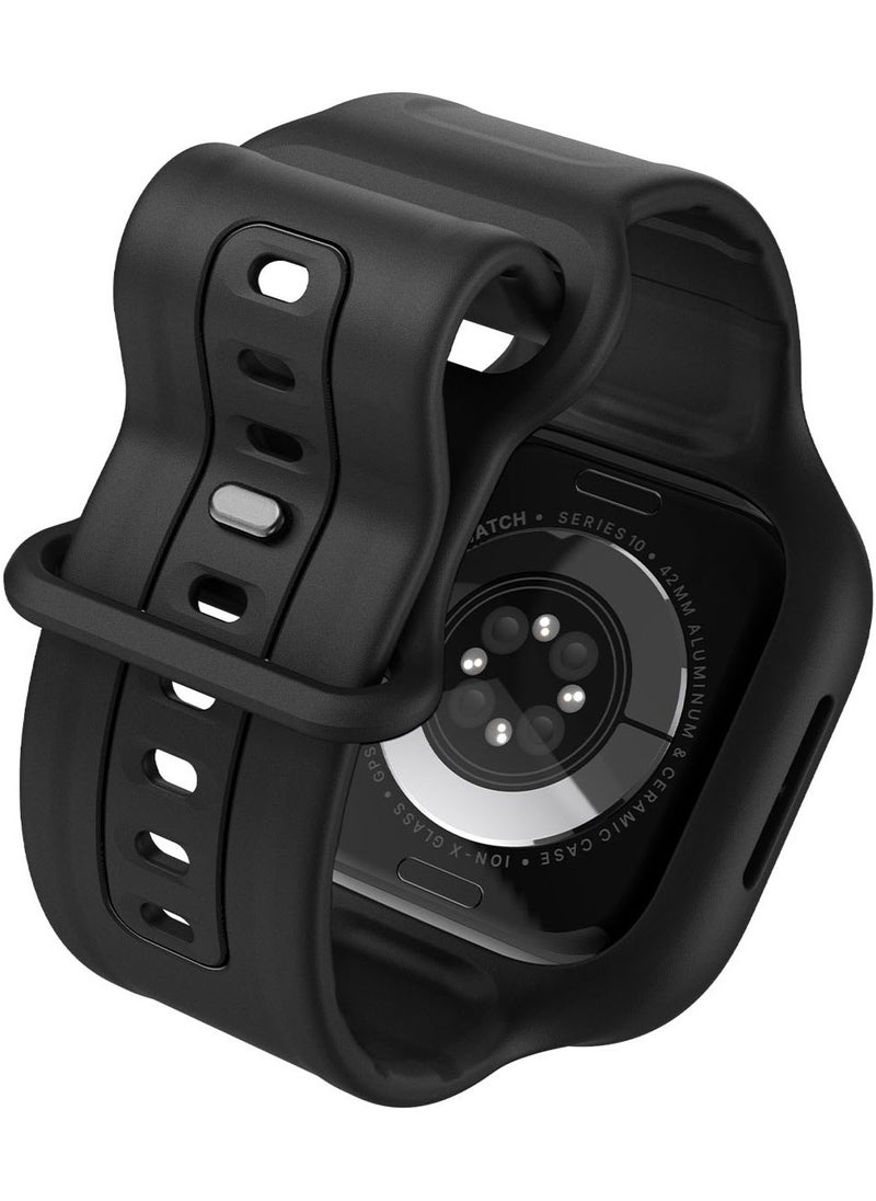 Spigen - Vault Pro for Apple Watch Series 10 (46mm) Case with Band Protective TPU Cover with Strap- Matte Black - Image 1
