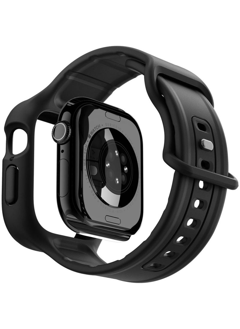 Spigen - Vault Pro for Apple Watch Series 10 (46mm) Case with Band Protective TPU Cover with Strap- Matte Black - Image 1