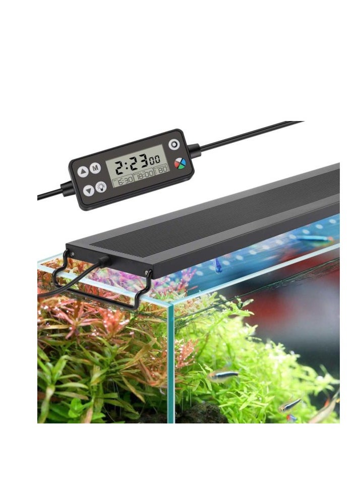 Hygger - Auto On Off LED Aquarium Light, Full Spectrum Fish Tank Light with LCD Monitor, 24/7 Lighting Cycle, Adjustable Timer, IP68 Waterproof, 3 Modes for Freshwater Planted Tank (36W(91-106cm)) - Image 1
