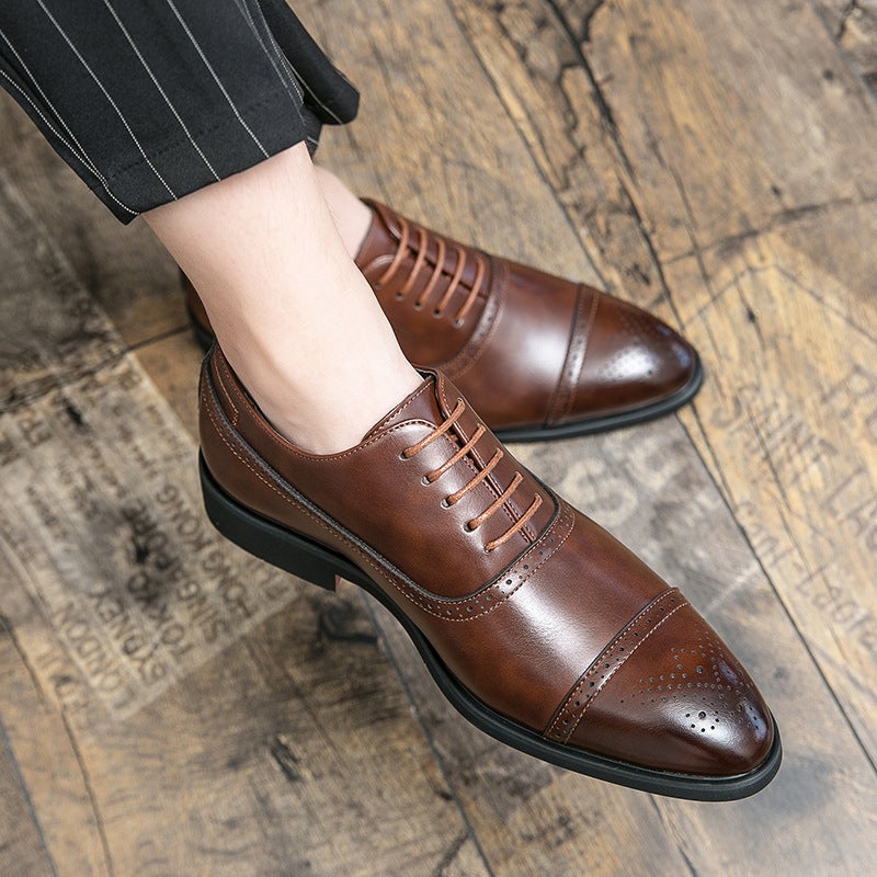 Large Size47 British Leather Shoes Men'S Spring And Autum Groom Suit Wedding Korean Version Genuine Leather - Image 5