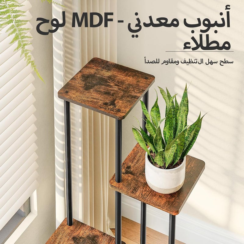 Bamworld Corner Plant Stand Indoor, Tall Metal Plant Shelf for Multiple Plants, Flower Stand for Patio Garden Balcony Living Room Bedroom, 5tier (Brown) - Image 5
