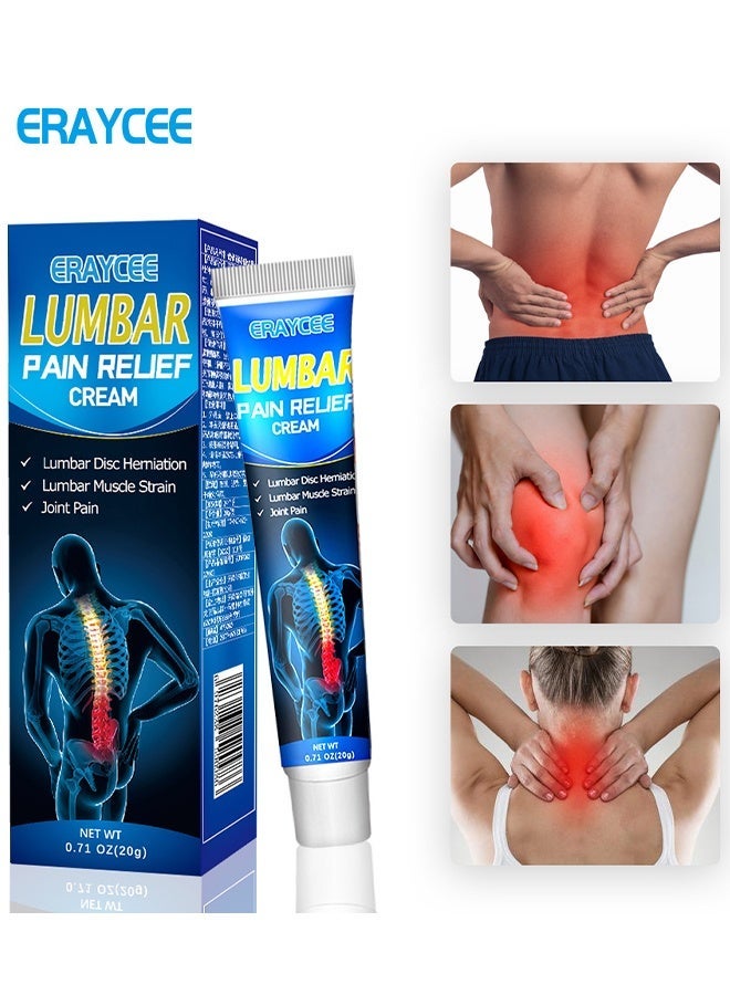 ERAYCEE Lumbar Pain Relief Cream, Rheumatoid Arthritis Miracle Cream Joint Pain Cream Relieves Cervical Spondylosis, Pain Numbness Of Lumbar Spine, Knee Joint Topical Cream, External Muscle Joint Care Ointment, 20G - Image 1