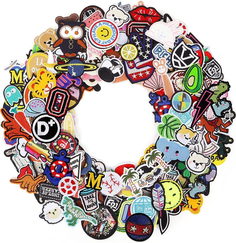 Daily Crafts Pack of 12 Funny Cloth Patch Stickers Badge Emblem Iron On Patch Embroidered Sew On Patches for DIY Girl Skirt Dress Kids Bag TShirt Craft Clothes  - Image 1