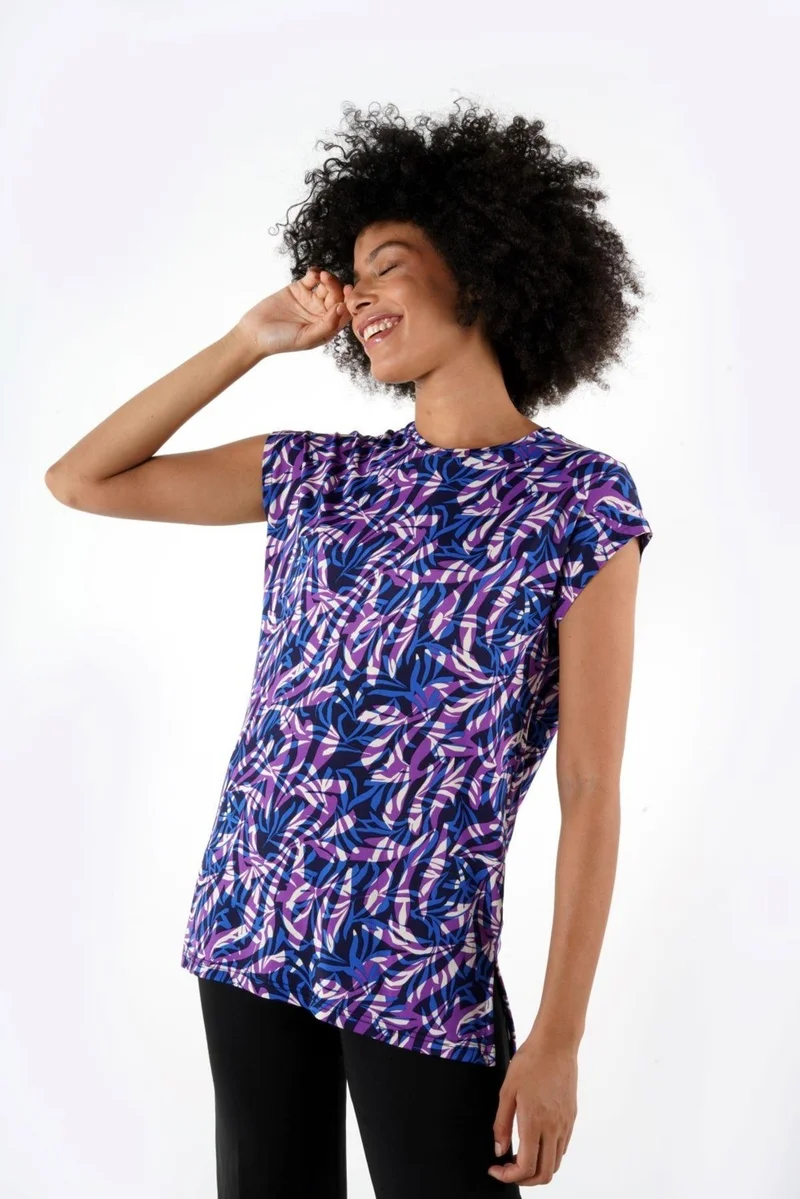 Alexander Gardi Slit Patterned Blouse (B24-1659)