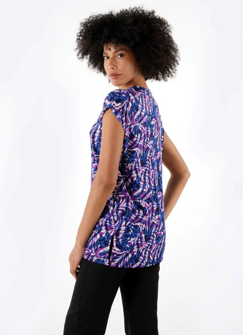 Alexander Gardi Slit Patterned Blouse (B24-1659)
