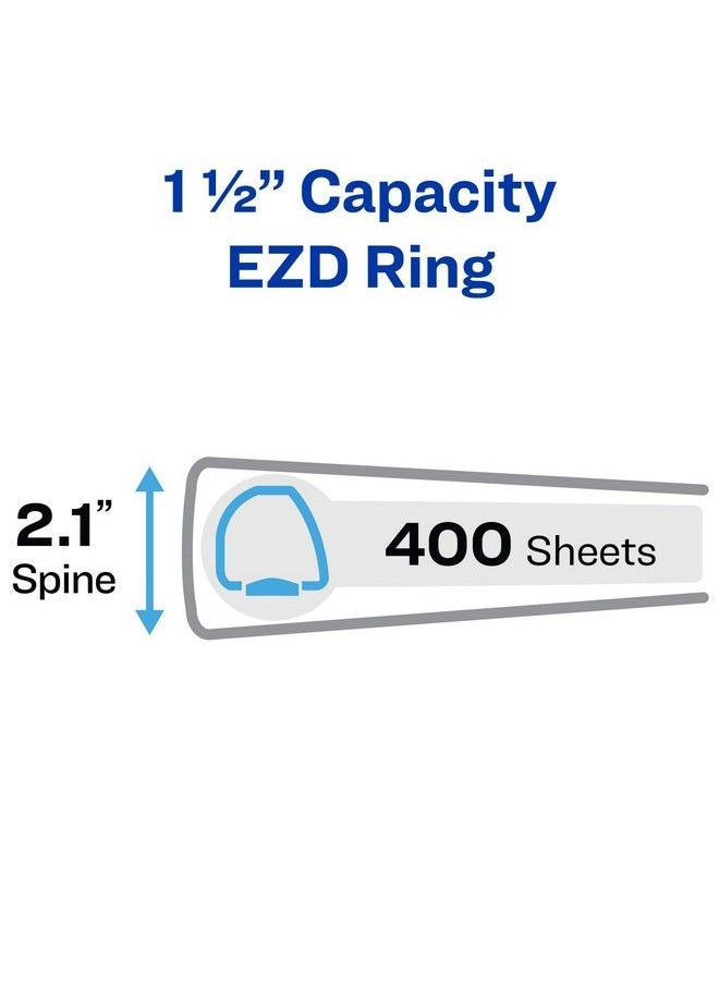 AVERY - Heavyduty View 3 Ring Binders 1.5" One Touch Ezd Rings 400Sheet Capacity Red 4 Pack (17706) - Image 1