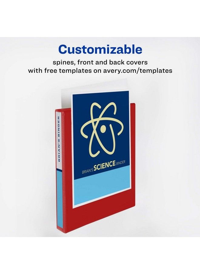 AVERY - Heavyduty View 3 Ring Binders 1.5" One Touch Ezd Rings 400Sheet Capacity Red 4 Pack (17706) - Image 1