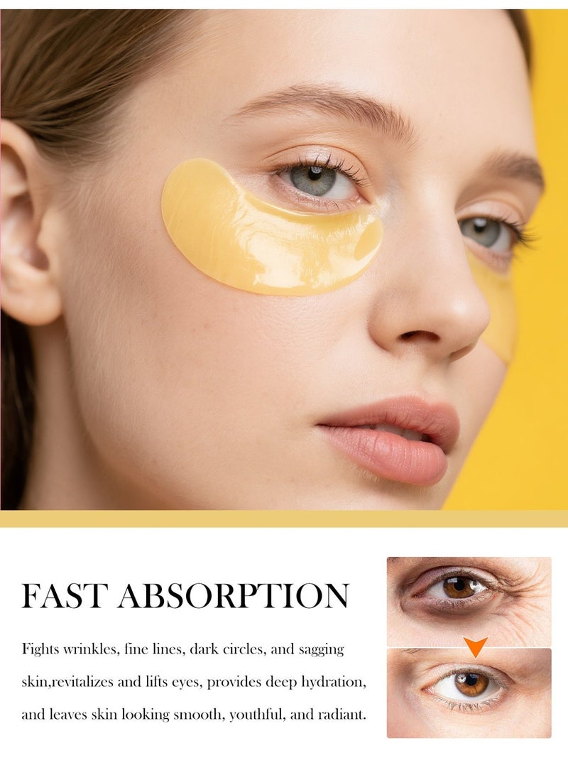 MOOYAM 24K Gold Eye Mask Patch 60pcs Eliminating Wrinkles and Dark Circles Under The Eyes, and Reducing Eye Skin Aging, Suitable for All Skin Types - Image 2