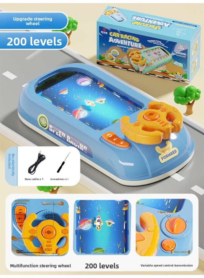 Children's Steering Wheel Simulation Driving Toy Educational Electric Desktop Game Console Dodge Racing Adventure