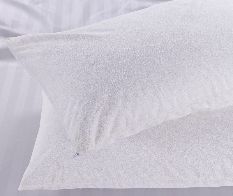 حماة وسائد KA تيري المقاومة للماء 4 عبوات ناعمة للغاية وقابلة للتنفس ومضادة للحساسية مقاسات المملكة المتحدة 48x74 سم