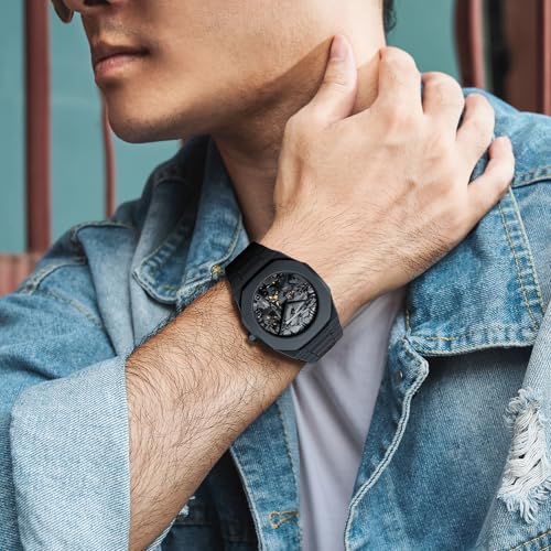 FANMIS Men's Anime-Inspired Fashion Sketch Wristwatch Minimalist Creative Wormhole Design Stylish and Durable Timepiece for Men's Sports Watch (E Gold Black) - Image 2