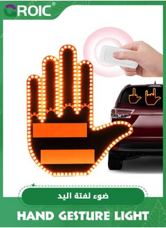 GROIC Hand Gesture Light for Car,Gesture Light LED Car Back Window Sign, Car Finger Light with Remote,Funny Gesture Finger Light, 3 Gestures Funny Car Accessories Gadgets  - Image 1