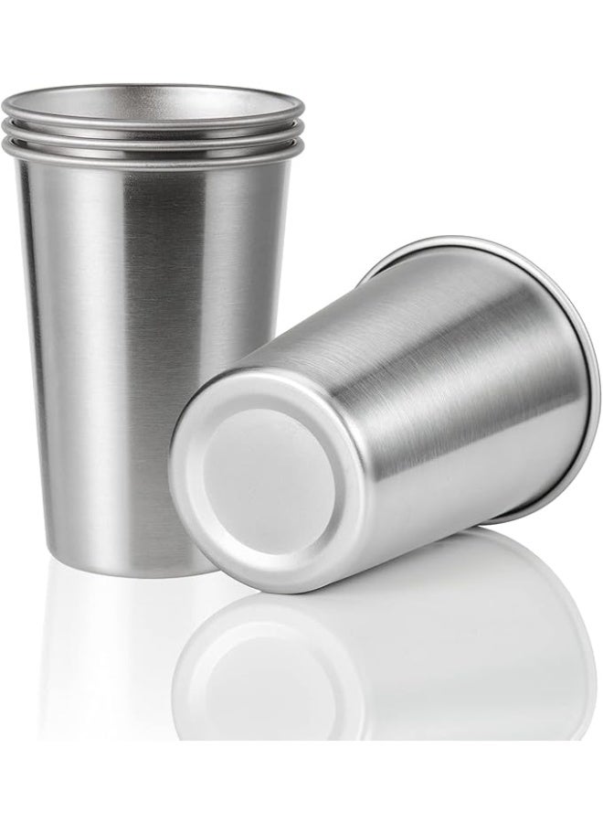 Arabest 4 Pack 500ml Stainless Steel Pint Cup,Healthy Unbreakable and Stackable,Metal Drinking Glasses - Image 1
