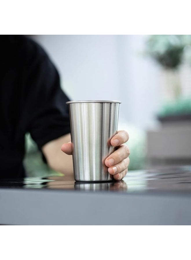 Arabest 4 Pack 500ml Stainless Steel Pint Cup,Healthy Unbreakable and Stackable,Metal Drinking Glasses - Image 3