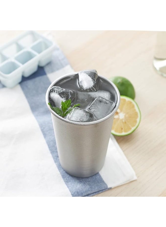 Arabest 4 Pack 500ml Stainless Steel Pint Cup,Healthy Unbreakable and Stackable,Metal Drinking Glasses - Image 4