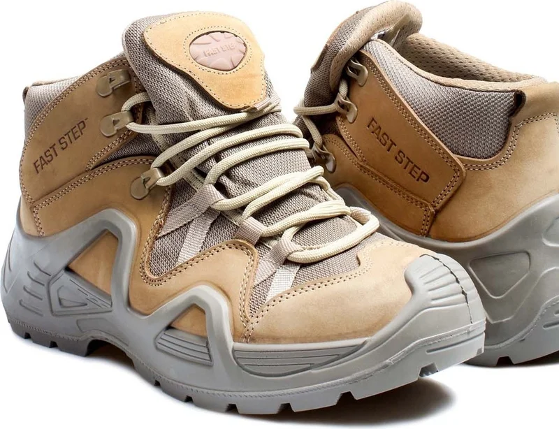 Fast Step Genuine Leather Waterproof Nbj Beige Nubuck Men's Outdoor Boots 117sma1492