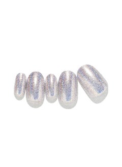 loca Loca press on nails silver glitter oval shape  - Image 2