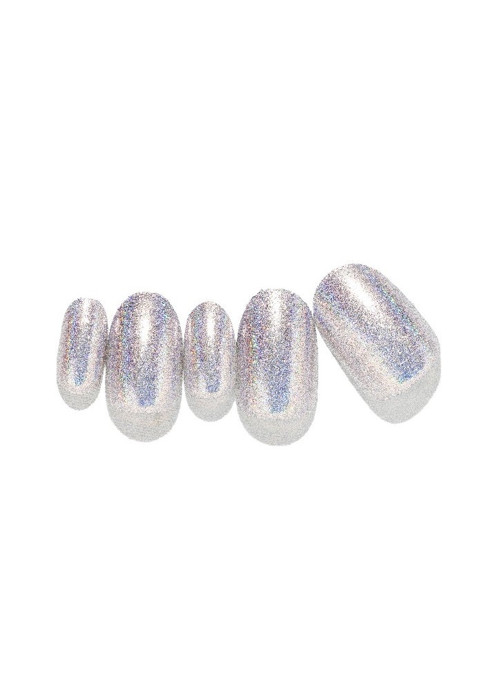 loca - Loca press on nails silver glitter oval shape - Image 1