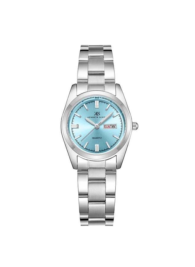 KENNETH SCOTT Kenneth Scott K23543-SBSL Women Analog Display Watch & Solid Stainless Steel Strap Silver