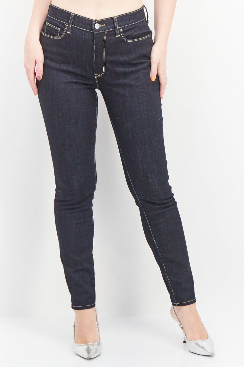 Hudson Women Skinny Fit Dark Washed Stretchable Jeans, Navy - Image 1