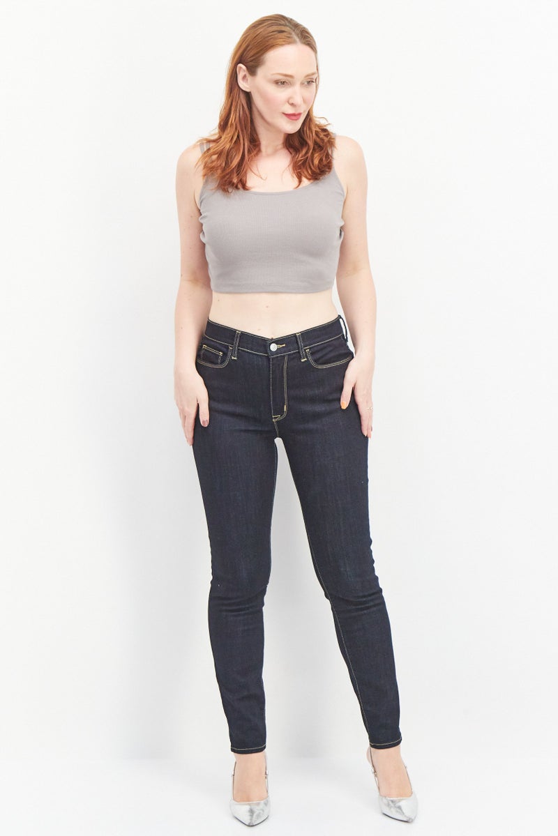 Hudson Women Skinny Fit Dark Washed Stretchable Jeans, Navy - Image 2