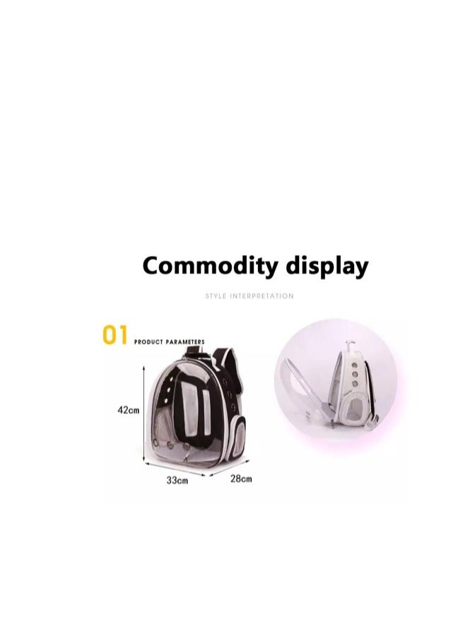 Generic Breathable Portable Backpack Carrier Carrying Bag for Small Medium Dogs Cats, Space Capsule Pet Carrier for Hiking Travel  - Image 2