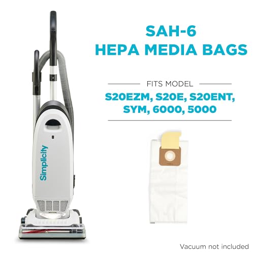 Simplicity Vacuums SAH-6 Certified Hepa Vacuum Replacement Bags, Fits with S20EZM Allergy Upright Vacuum Cleaner, Symmetry and 6 Series, Type A Bags, 6-pack Set - Image 5