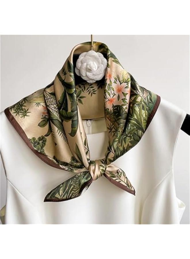 Arabest 100% Pure Mulberry Silk Small Square Scarves -21'' x 21''- Digital Printed Neckerchief –Women Men Lightweight Scarf  - Image 5
