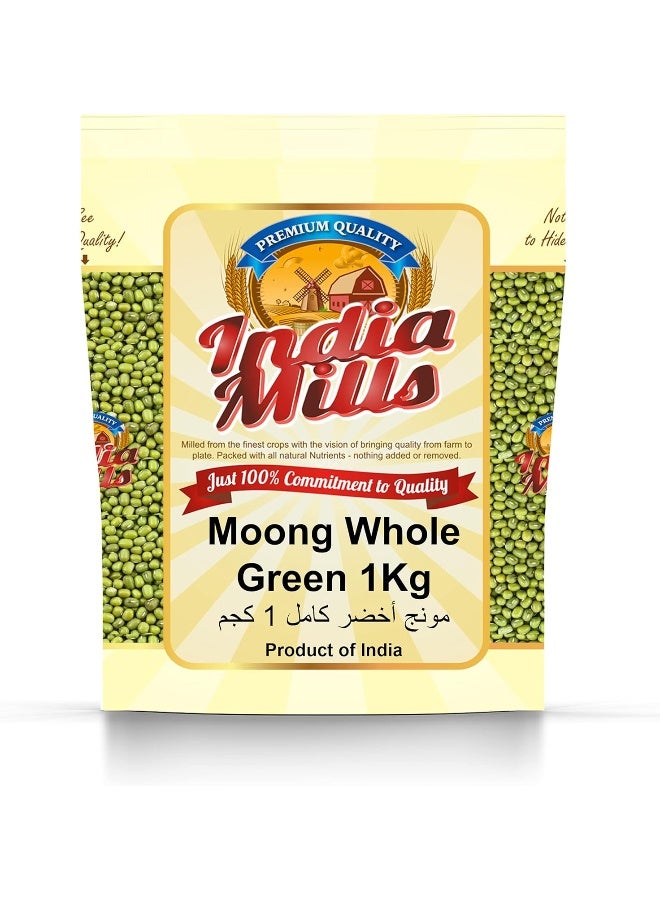 INDIA MILLS Moong Whole Green, 1 Kg - Image 1