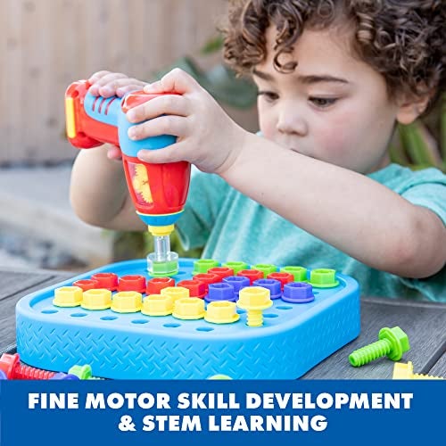 Educational Insights Design & Drill Bolt-It Bucket - Construction Toys & Toddler Tools, Kids Tool Set with Real Electric Drill Toy, Take Apart STEM Set, Building Kits and Gifts for Ages 3+ - Image 3