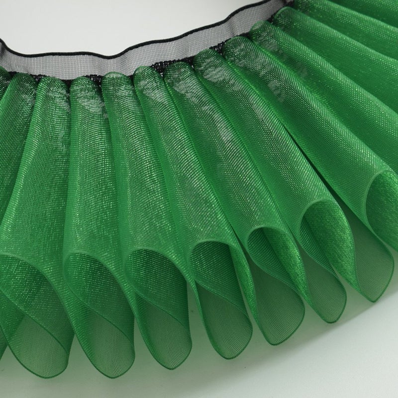 GRACEART Elizabethan Neck Ruff Ruffle Collar Clown Collar #2-Emerald - Image 5