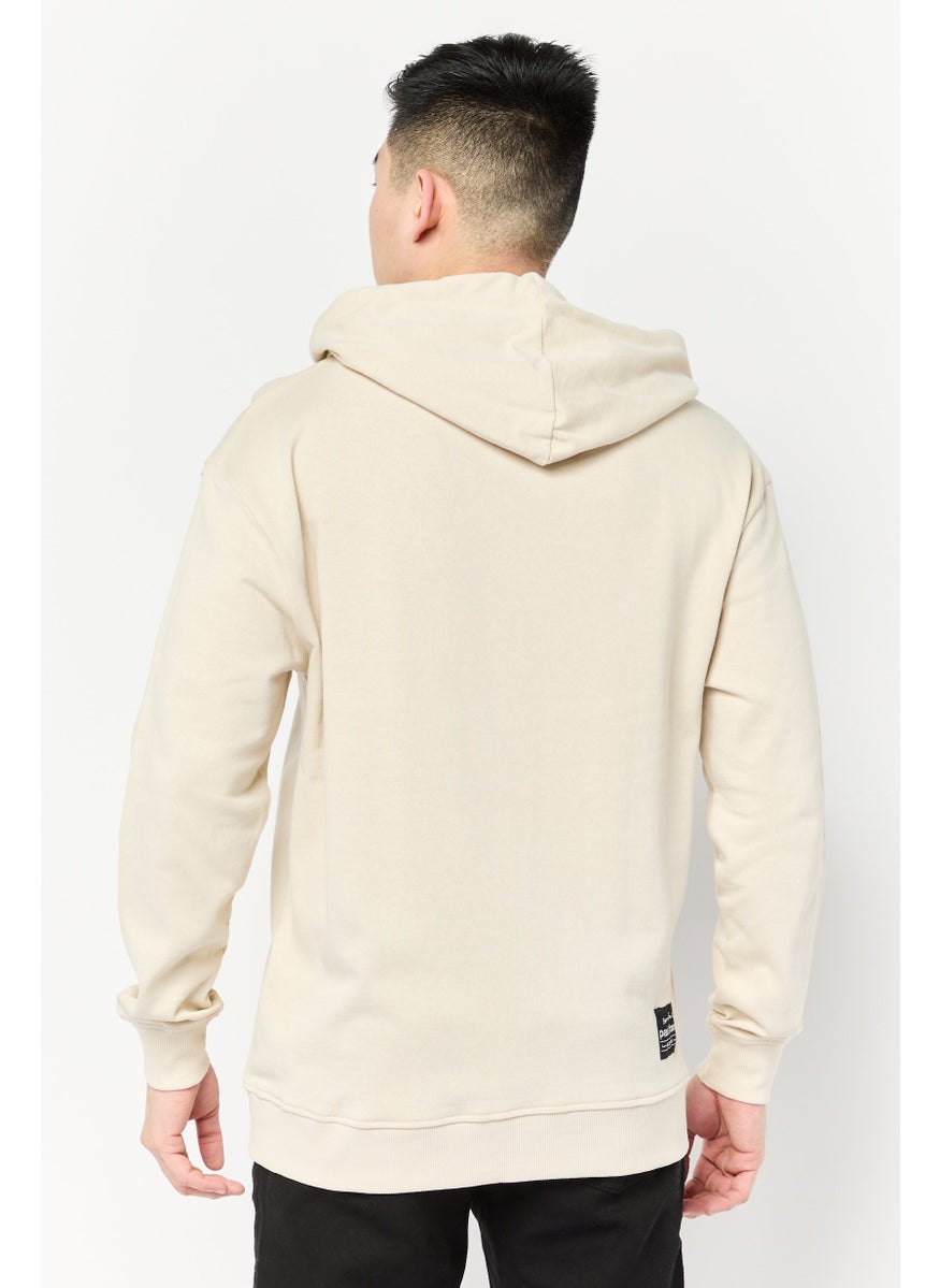 Paul Frank Men Graphic Print Long Sleeve Hooded Sweatshirt, Beige  - Image 4