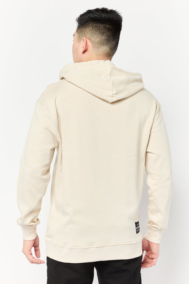 Paul Frank Men Graphic Print Long Sleeve Hooded Sweatshirt, Beige - Image 4