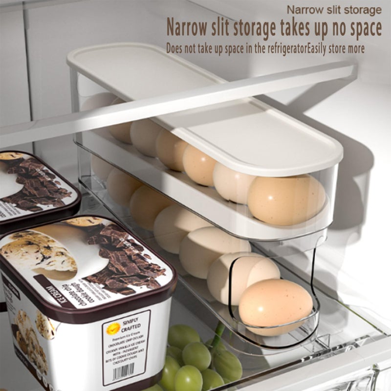 WACOI Erichbow Auto Rolling Fridge Egg Organizer  Space Saving Eggs Dispenser For Refrigerator Storager  Home Egg Holder  1 Pack - Image 2