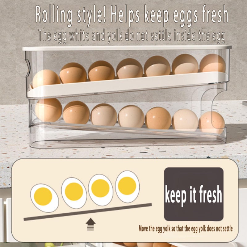 WACOI Erichbow Auto Rolling Fridge Egg Organizer  Space Saving Eggs Dispenser For Refrigerator Storager  Home Egg Holder  1 Pack - Image 3
