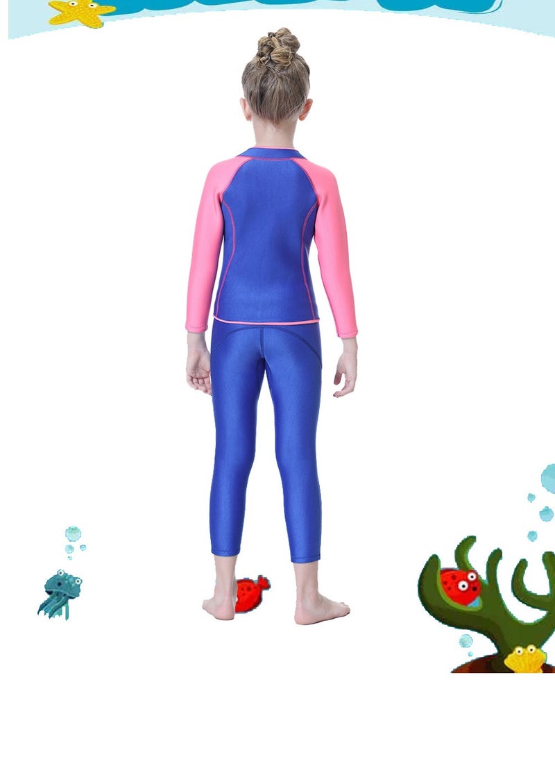 Generic Children's Wetsuit 2.5MM Separate Body Warm Swimsuit For Boys  Long Sleeve Winter Diving And Surfing Jellyfish Multicolour  - Image 2