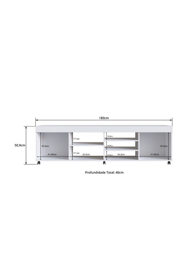 DANUBE HOME Swellow Tv Rack Upto 50 Inch Tv Entertainment Modern Design Wall Unit Furniture Tv Stand For Living Room Bedroom Tv Unit Rack 180x40x50.90 cm White  - Image 5