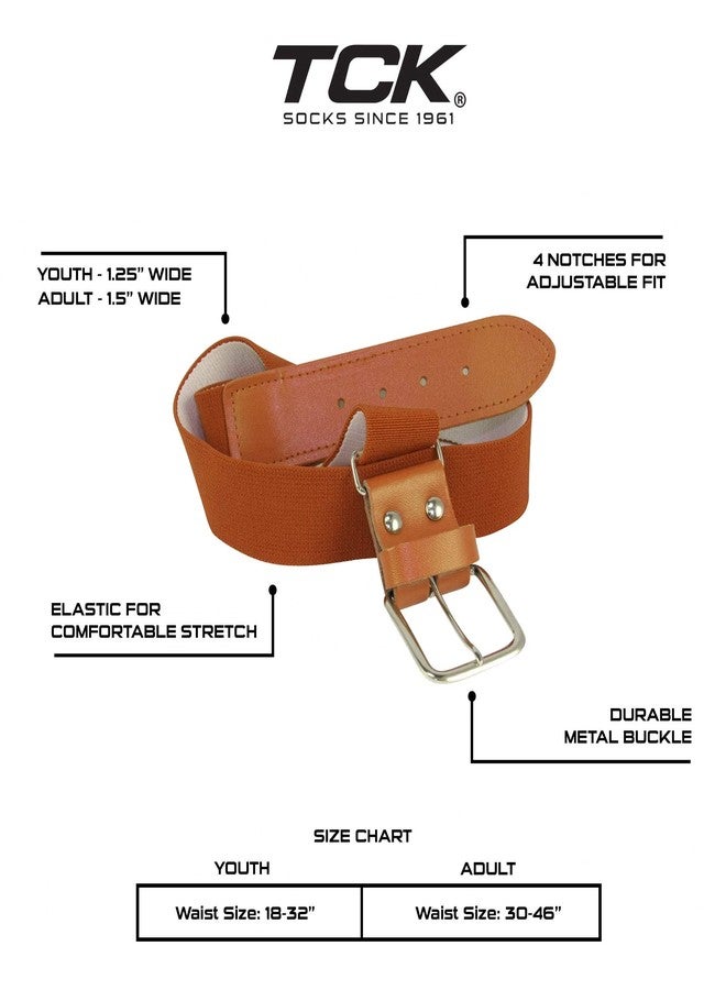 TCK Softball Baseball Belt Youth and Adult Sizes Adult Orange - Image 2