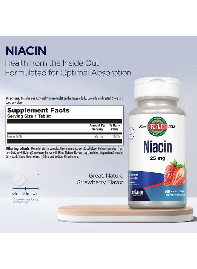 Kal 25 Mg Niacin Tablets, Strawberry, 200 Count - Image 3